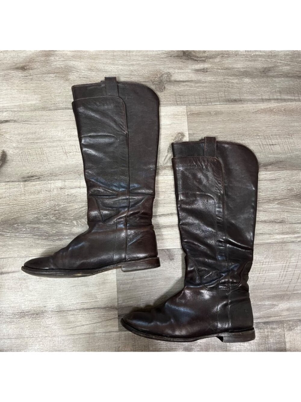 Frye Paige Tall Leather Riding Boots Chocolate Brown Women’s Size 8.5 - Picture 3 of 14